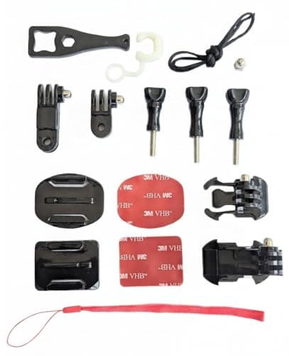 micros2u Action Camera 14 Piece Grab Bag Accessories Mount Kit. Compatible with Gopro Hero 13,12, 11, 10, 9, 8, 7, 6, 5, 4, 3, Mini, Max, Osmo, Apeman + Other Action Cameras — view 2