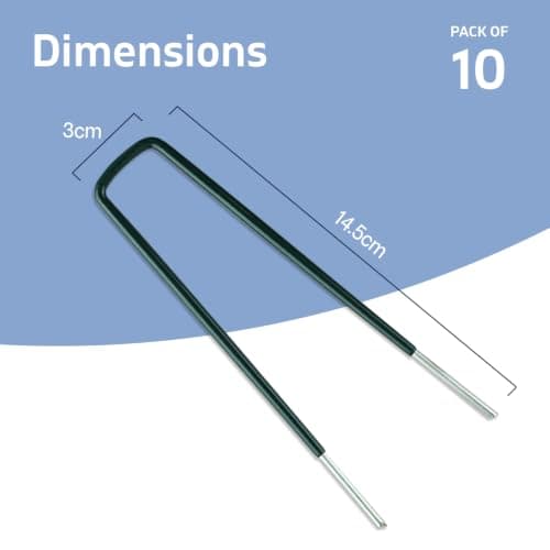 Besto Garden Pegs Heavy Duty Tent Pegs Metal Ground Pegs Galvanised Steel Peg for Camping, Securing Weed Control Fabric, Ground Sheets Membrane, Netting and Astro Turf | (Pack of 10 (PVC Coated)) — view 2