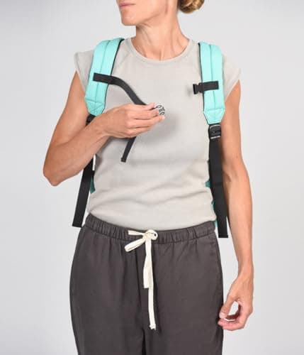KCB Underseat Skid Cabin Backpack | Airplane Cabin Tote Bag | Carry-on Luggage for Ryanair and Vueling | Lightweight Low-Cost Travel Backpack | Adjustable Handles | 100% Vegan, turquoise, Grande — view 6