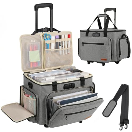 Housolution Rolling Teacher Bag with Wheels, Fits for 17" Laptop, Gray