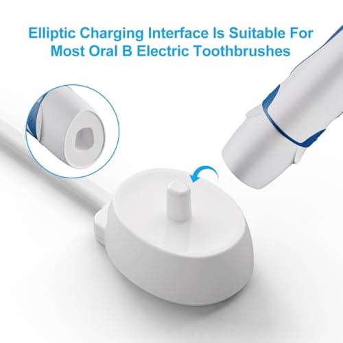 Electric Toothbrush USB Charger for Oral B iO3 iO4 iO5 iO6 Smart 6000N, Genius X, 8000, Type 3757 Replacement Charger, Portable USB Power Cord for Travel — view 6