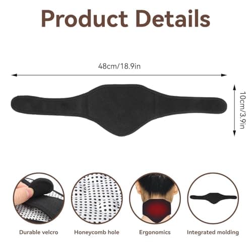 Heated Neck Support Brace, Tourmaline Self Heating Cervical Collar Brace Magnetic Therapy Healing Neck Wrap Neck Pain Relief Strap for Neck Arthritis Migraine Headaches Neck Pain Stiffness — view 6