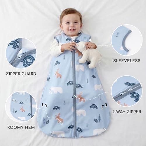Yukkidds Baby Sleeping Bag 0.5 Tog, Summer Sleep Sack 0-6 Months — view 2