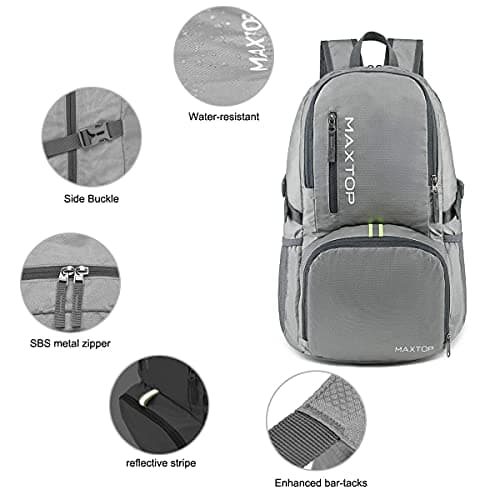 MAXTOP 40L Backpack Ultra Lightweight Packable Foldable Rucksack Water Resistent For Men Women Kids Outdoor Camping Hiking Travel Daypack Handy Durable Gifts For Men Women — view 4