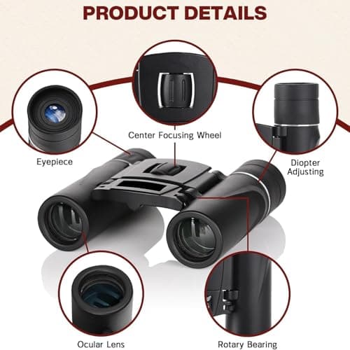 8X21 Binoculars Black, Compact High-Definition Binoculars for Adults & Kids with Universal Phone Clip – Perfect for Bird Watching, Travel, Camping, Concerts & Outdoor Activities — view 4