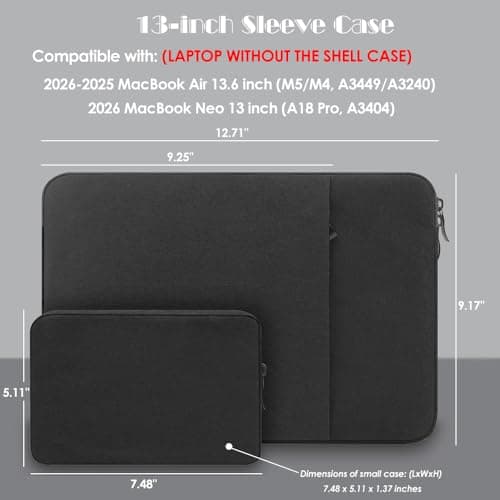 ProElife 13-Inch Laptop Sleeve for MacBook Neo & MacBook Air 13.6 M5/M4 — view 2