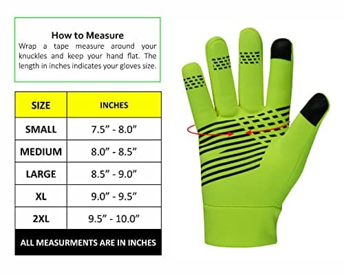 Sikma Waterproof cycling gloves Windproof Padded Softshell gloves Touchscreen Anti Slip Fleece Lined Midseason Winter Cycling Gloves Full Finger Breathable Bicycle. (Yellow Fluorescent, XL) — view 4