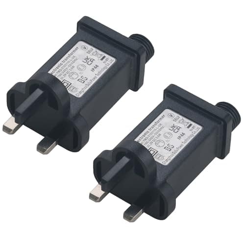 GAOHOU 2Pcs 31V 3.6W Power Supply Adapter Transformer Plug for LED Fairy Light Festival Decoration Light Waterproof IP44 Vertical — view 2