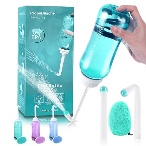 Portable Bidet with Intimate Washcloths - Bottle Postpartum Essentials, Perineal Bottle for Postpartum Care,Travel Bidet with Storage Bag,Perineal Spray (Green)
