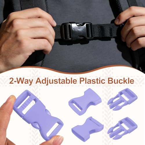 PATIKIL 6 Pcs 1" Quick Side Release Buckle Plastic Buckle Clip Light Purple — view 4