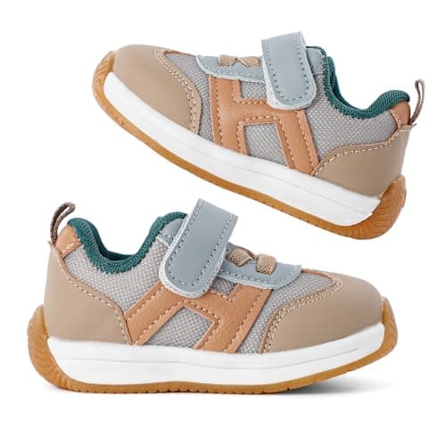 1-3 Years Baby Trainers Boys Girls First Walking Shoes Toddler Shoes Breathable Flexible Grey-B 5.5 UK Child — view 6