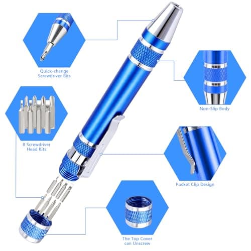 HOFASON Stocking Stuffers Bulk for Men, 20 Pcs Pocket Pen Screwdriver Set 8-in-1, Christmas Bulk Gifts for Men Adults Teens, Party Favors Prizes for Adults, Small Birthday Gifts, Multitool Screwdriver — view 3