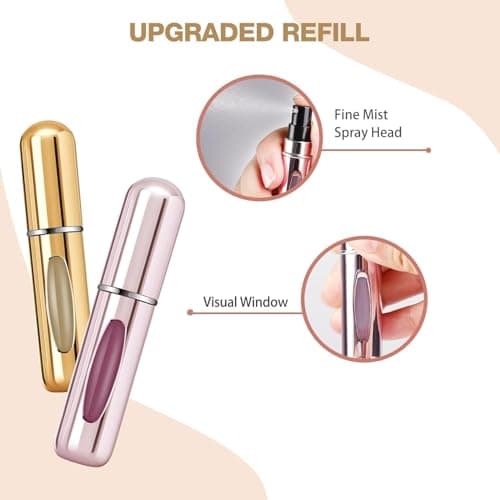 OBSGUMU 4pcs Mini Perfume Travel Bottle, Perfume Atomiser Refillable, 5ML Spray Bottles, Portable for Travel Holiday, Outdoor Activities and Business — view 3