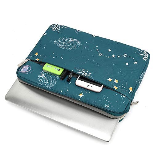 KAYOND 14 inch Laptop Sleeve, Compatible MacBook pro 15.4（2017-2020） and 14 inch Notebook Computer, Water Repellent Laptop Bag,Shockproof case (14-14.1 inch, Starry Sky) — view 5