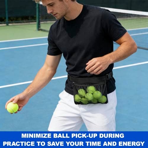 Wihozte 2 Pcs Tennis Ball Holder Adjustable Waist Pouch for Tennis, Adjustable Pickleball Tennis Ball Waist Pouch, Portable Lightweight Ball Holder Storage Bag for Training Running & Hiking — view 5