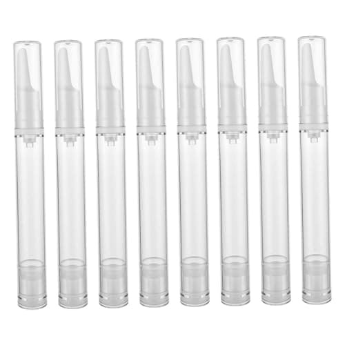 DOITOOL 8 Pack 15ml Plastic Airless Pump Bottles, Refillable Cosmetic Containers for Foundation and Moisturiser, Portable Travel Vacuum Storage Bottles for Skincare