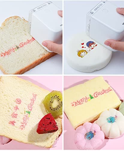 LMYYDES Portable WIFI DIY Label Printer Ink Cake Printer Color Mbrush Mini Handheld Food Bread Macaron Printer Coffee Fruit Cookies Latter Printing — view 4