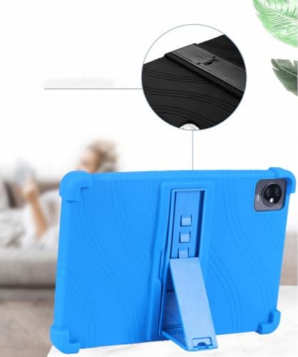 INSOLKIDON Compatible with Case for Blackview Tab 70 Wifi 10.1 INCH tablet, Full Coverage Ultra Slim adjustable Stand Silicone Shockproof Lightweight Protective Cover Case (Sky Blue) — view 4