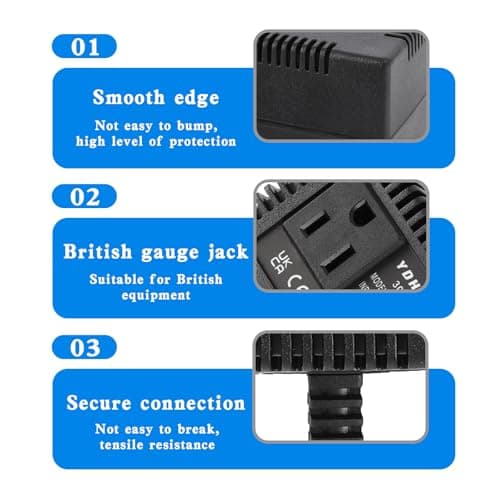 300W Step Down Transformer, 240/220 v to 120/110v (UK Plug) Voltage Converter, Travel Power Adapter for WIFI, POS Machine, Power Bank — view 4