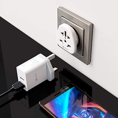 Denmark Travel Adapter Type K Plug – Keple Denmark & Greenland Adaptor for UK, US, EU, AU and Worldwide Devices | 3-Pin Danish Socket Power Adapter for Travel and Business Use — view 4