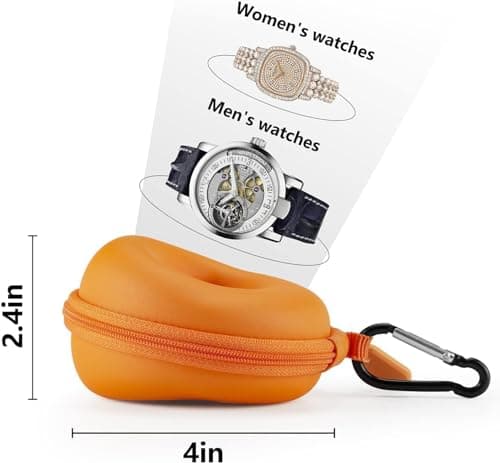 HELMDY Travel Watch Case for Women & Men (Orange-2 Pieces) — view 3