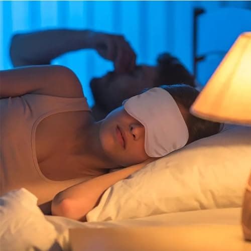 Silk Eye Mask for Sleeping, 3 Pcs Sleep Mask Set Super Soft Eye Masks Silk Sleep Eye Mask with Hair Scrunchie and Travel Pouch for Women Girls (Pink) — view 6