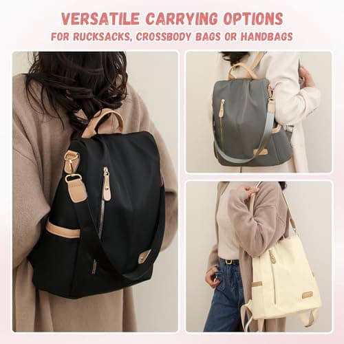 Aucuu Anti Theft Backpacks for Women, Women's Backpack, Lightweight Waterproof Ladies Rucksack, Large Casual Daypacks, Ladies Fashion Handbag, Travel Shoulder Bag for School Work Travel — view 6