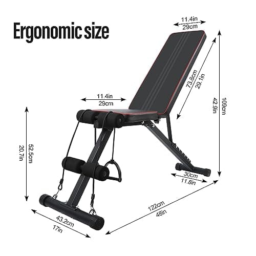 Panana Adjustable Weight Bench, Foldable Gym Bench for Home Workouts — view 4