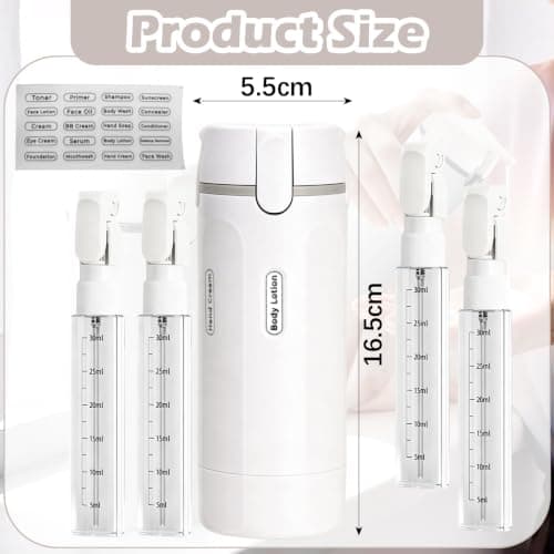 TENGMEIHUIO 4 In 1 Travel Dispenser Bottles Refillable Leak Proof Squeeze Bottles for Toiletries Portable Travel Containers for Shampoo Lotion Conditioner Cream Flights Trips Gym Camping (White) — view 2