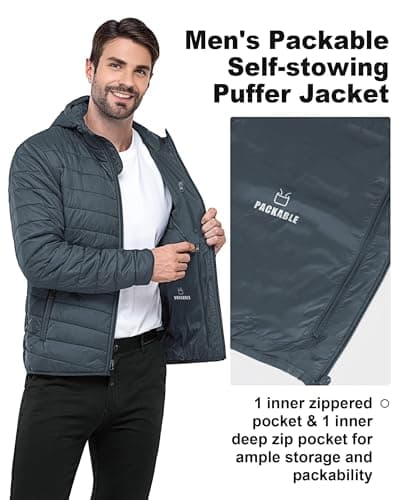 Outdoor Ventures Men's Winterjacket Water Resistant Hooded Puffer Jacket — view 4