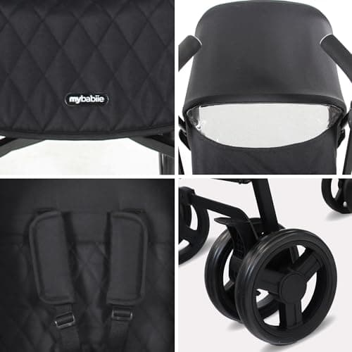 My Babiie MB01 Stroller - from Birth to 4 Years (22kg), Lightweight & Compact Umbrella Fold, Travel Buggy for Toddlers - Black — view 5