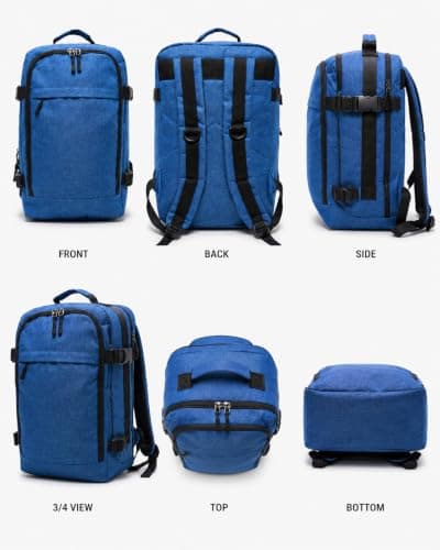 BP-R-T-120 Ryanair Underseat Cabin-Friendly Rucksack - Water Resistant Fabric - Turquoise - 40 x 25 x 20 cm - 19L Capacity - Backpack — view 4