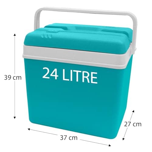Daniel James Large Cool Box - 15L, 24L or 35L Insulated Cooler Box with Carry Handle & Lid for Ice Cold Food & Drink - Lightweight & Durable for Camping, Picnic & Travel (Turquoise, 24-Litre) — view 3