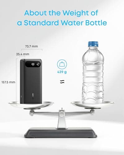 Anker Power Bank, 20,000mAh Travel Essential, Built-in USB-C Cable — view 3