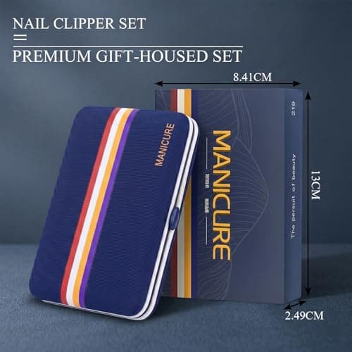 Rich Bunny Professional Nail Clippers Set, 11PCS Stainless Steel Manicure Set with Compact Travel Case - Nail Care Tools for Men & Women, Pedicure & Grooming Nail Kit for Home or Travel (Royal Blue) — view 6