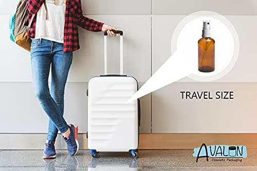 Avalon 100ml Amber Glass Bottles with White Atomiser Spray ~ Pack of 4 ~ Refillable, Reusable, and Travel Sized ~ Perfect for Aromatherapy, Perfumes, Essential Oils, Aftershaves, and More — view 6