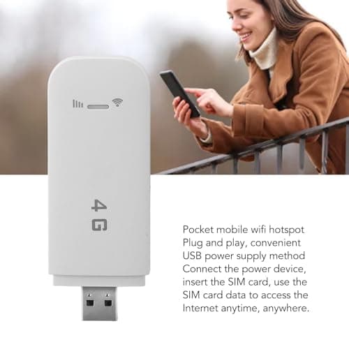 Mobile WiFi Hotspot, Support 10 Devices Portable WiFi Router WPA WPA2 WiFi Encryption for Mobile Phones (White) — view 3