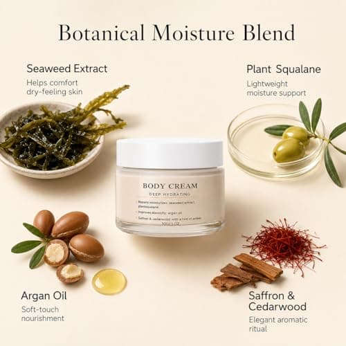 Body Cream, Hydrating Seaweed Night Cream, Anti Aging Oil Control Moisturiser With Squalane & Argan Oil, Travel Size Scented Body Lotion For Body & Hand, Deep Hydration & Glow, Vegan, Non-Sticky, 30ml — view 2