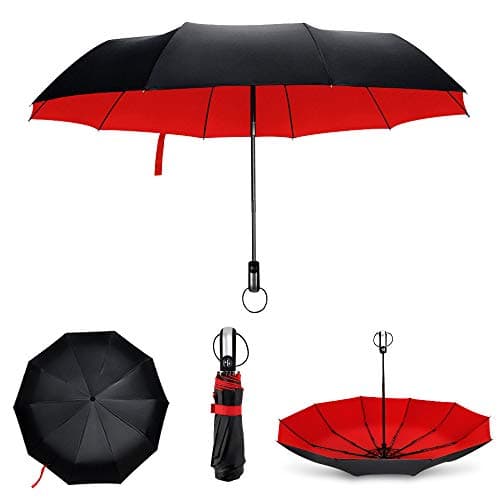 YumSur Compact Umbrella - Travel Folding Umbrella Fast Drying, Windproof Reinforced Frame, Automatic Open & Close, Double Canopy, Lightweight 10 Ribs Umbrella for Men, Women, Children — view 6