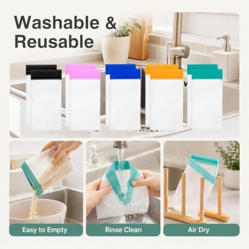 Reusable Protein Powder Travel Container, 10 Portable Supplement Pouch Bags — view 4