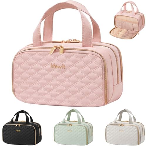 Lifewit Toiletry Bag for Women, Travel Wash Bag, Pink, Medium