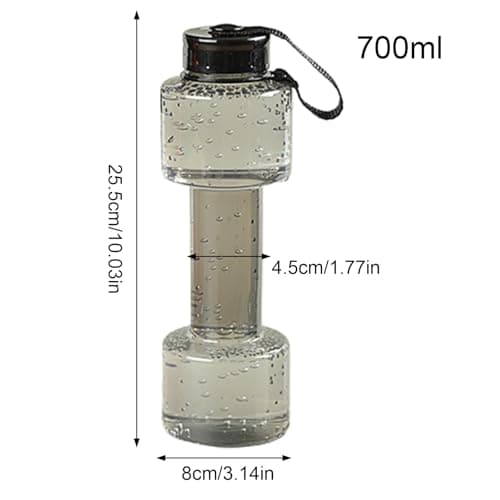 Dumbbell Water Bottle – 700ml Fitness Dumbbell Shaped Sports Bottle | Leakproof bpa-frees Travel Hydration Jug, Portable Gym Accessory for Running Yoga Cycling, Camping Outdoor Workouts — view 5