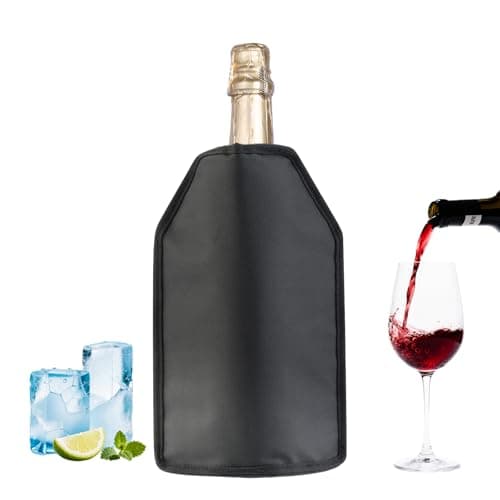 Professional Insulated Wine Sleeve- Black Thermal Bottle Cooler for Wine, Champagne & Beer Bottles, Long Lasting Cold Retention, Portable Design for Picnics, Beach Parties, BBQs & Car Travel (Black)