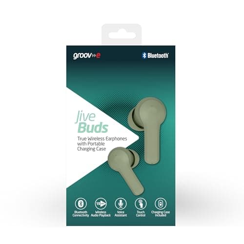 groov e Jive Buds True Wireless Earphones with Charging Case - Green - True Wireless Stereo, 15 Hours of Playback, Touch Control, Voice Assistant Support, Enjoy Music Anywhere — view 6
