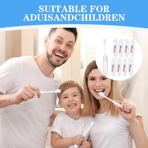 Bettinay 8 PCS Travel Toothbrush and Toothpaste Set, Portable Folding Soft Toothbrushes and Mini Toothpaste Kit — view 5