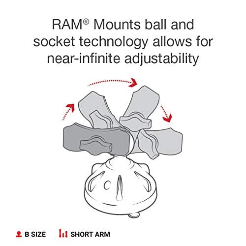 RAM Suction Cup Short Arm Car Mount w/ Universal X-Grip Holder for Cell Phone SmartPhone iPhone — view 3