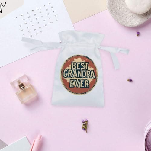 Azeeda 'Best Grandpa Ever ' Satin Gift Bag - 15cm (SB00112177) — view 4