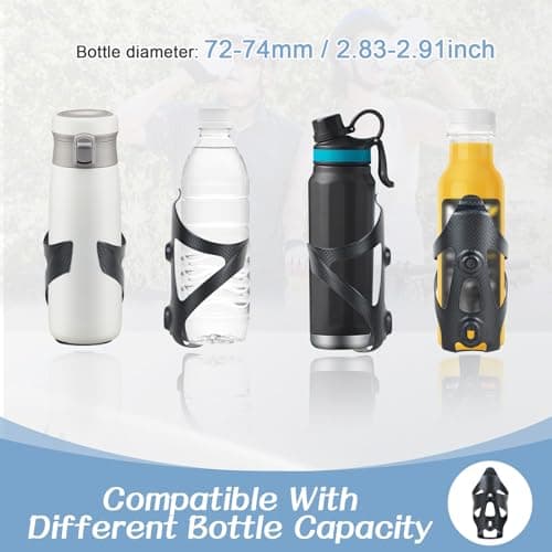 ROADNADO Carbon Bike Bottle Cages Ultralight only 22g Water Bottle Holder Carbon Fiber Bicycle Drink Holder Durable Cup Holder for Road Bike Mountain Bike for 72-74 mm Bottle (Classic Matte-1pcs) — view 4