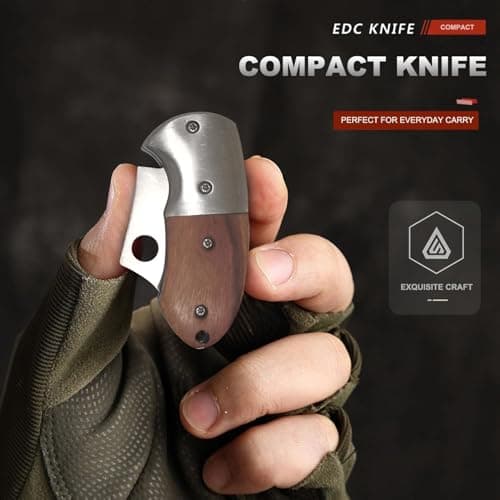 XUDIY Multi-Purpose small pocket knife, Foldable EDC Knife with 1.89 inch Sharp Blade for Camping,Hiking,Hunting and Homeimprovment. (Tip-Yellow) — view 5