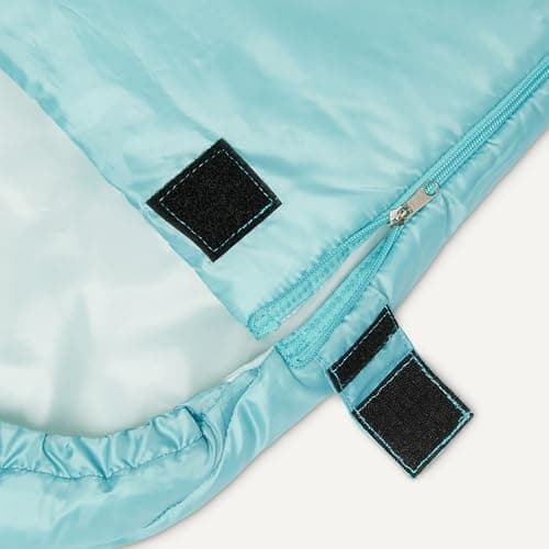 Amazon Basics sleeping bags for adults, camping essentials, 50 degree F / 10 degree C rated, Aqua, 84 x 31.5" — view 3